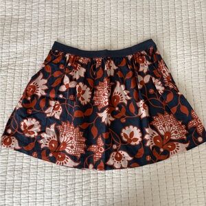 Fossil Floral Skirt in Navy and Rust